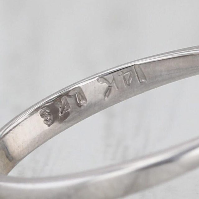 Modern Vintage 0.76tcw Diamond Flower Ring 14k White Gold Size 7.75 Engagement For Sale - Image 3 of 9