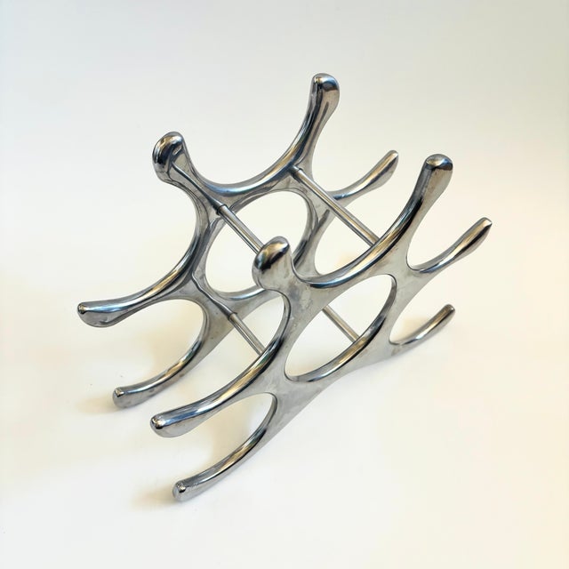 Mid-Century Modern Vintage Sculptural Aluminum Wine Rack by Michael Noll For Sale - Image 3 of 9