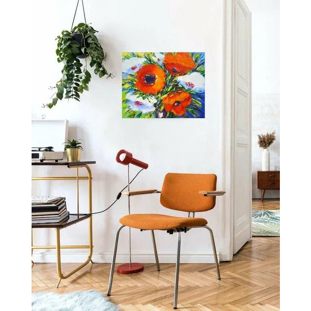 Textile Anemones 20.Modern Original Painting. For Sale - Image 7 of 10