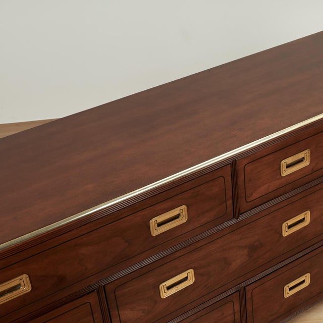 Vintage Campaign Style Chest or Dresser by Baker For Sale - Image 11 of 17