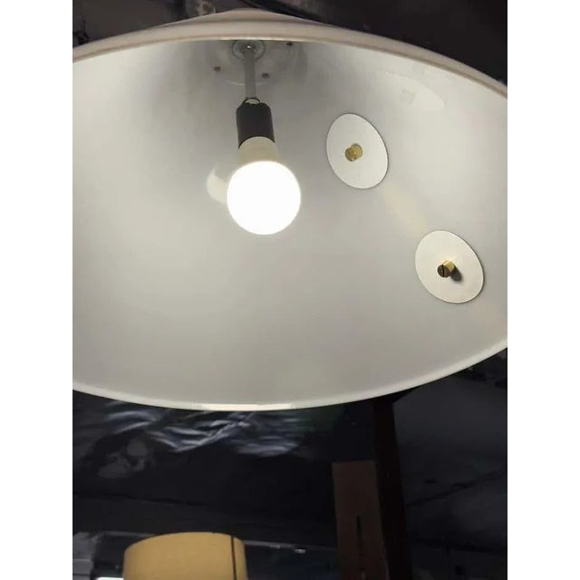 Midcentury Modern Brass Floor Lamp With Plastic Shade in the Style of Nikoll For Sale In Los Angeles - Image 6 of 8