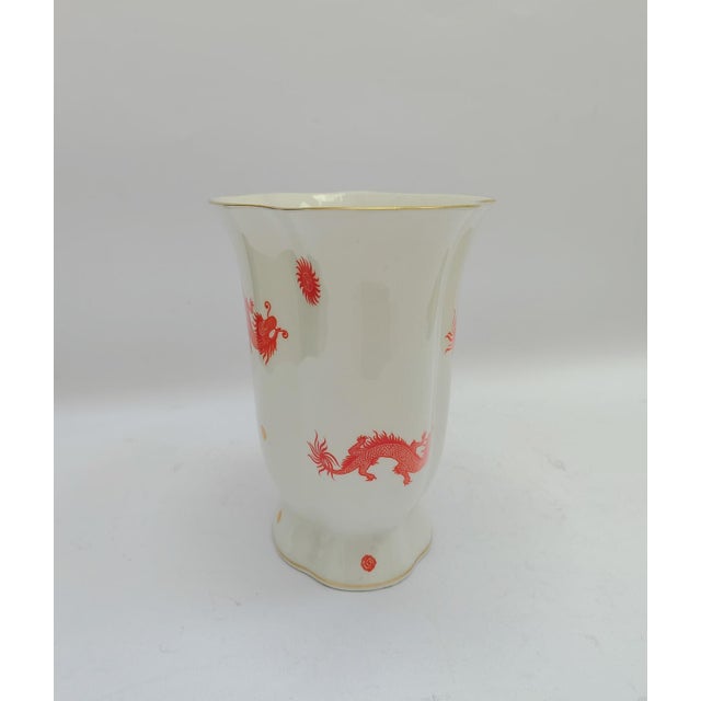Rosenthal Ceramic Vase with Red Dragon Decor from Rosenthal, 1940s For Sale - Image 4 of 8