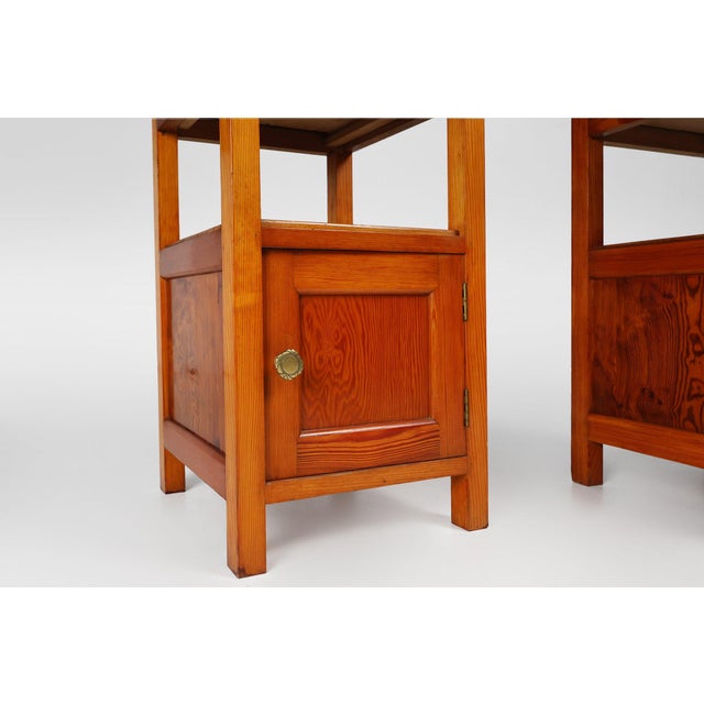 Wood Art Deco Nightstands in Wood, France, 1940s, Set of 2 For Sale - Image 7 of 11
