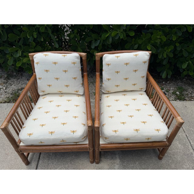 Vintage McGuire San Francisco Rattan Lounge Chairs, a Pair For Sale - Image 9 of 15