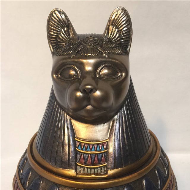 Large Egyptian Cat Urn Chairish