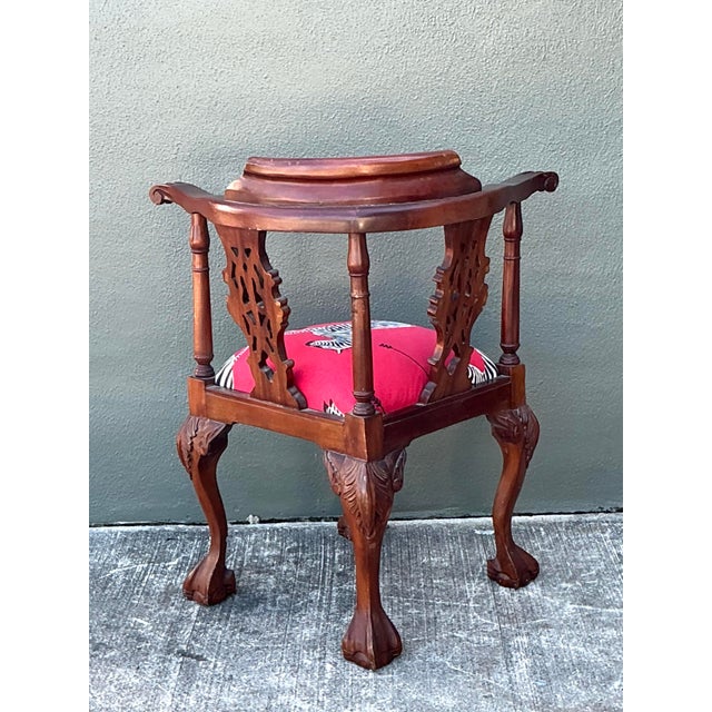 Vintage Claw and Ball Corner Chair For Sale In West Palm - Image 6 of 12