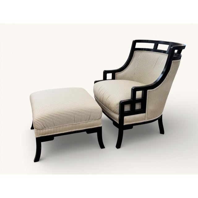 Wood Jay Spectre for Century Furniture Wallis Simpson Lounge Chairs & Ottomans - 4 Piece Set For Sale - Image 7 of 18