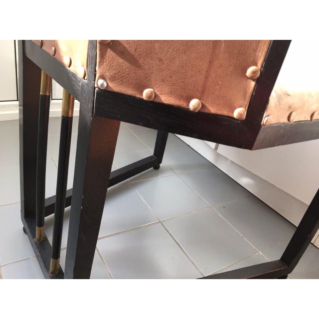 An elegant and architecturally composed armchair attributed to Josef Hoffmann, one of the leading figures of the Vienna...