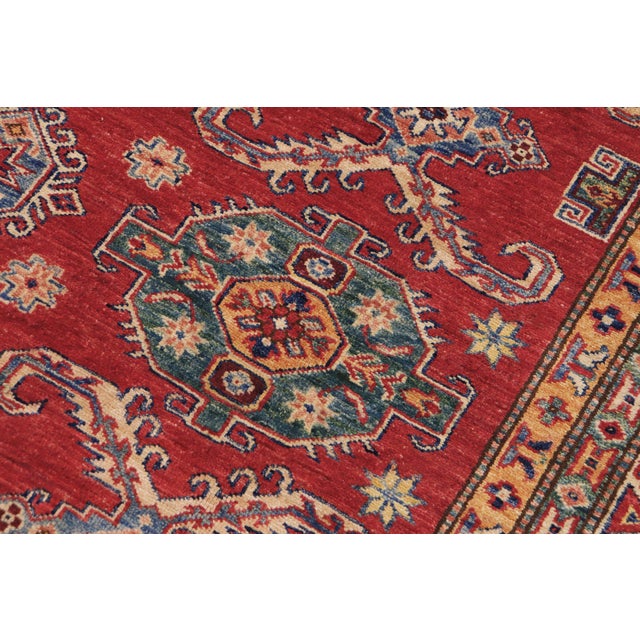1990s Tribal Super Kazak Red/Beige Wool Rug - 8'2'' X 10'3'' For Sale - Image 5 of 10
