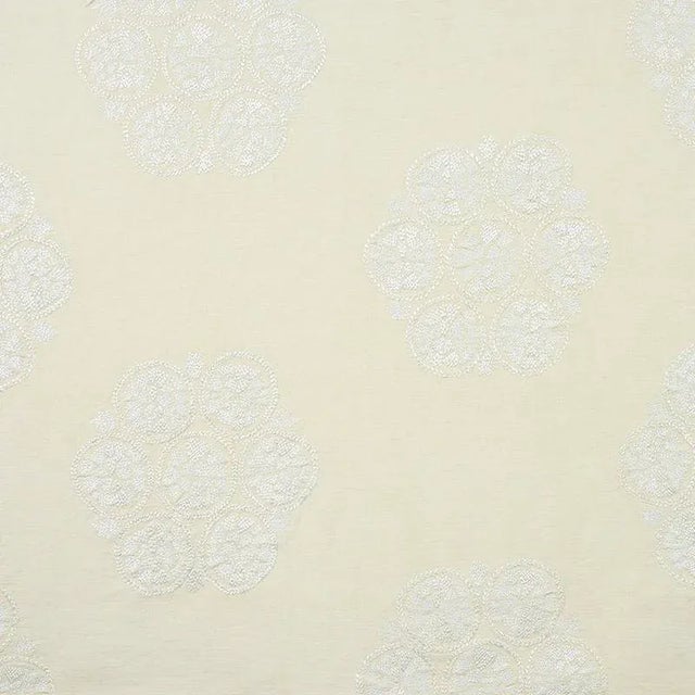Contemporary Sample - Schumacher Isla Hand Embroidery Fabric in Ivory For Sale - Image 3 of 3