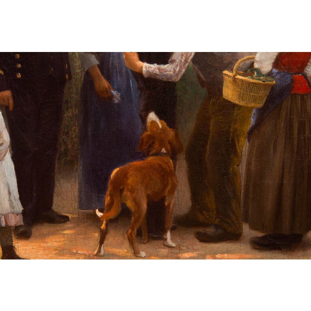 “Young Naval Conscript” Antique French Painting by Julien Le Blant For Sale - Image 13 of 17