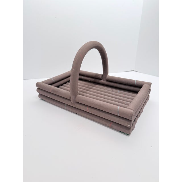 This is a rare 1980 Karl Springer postmodern matte porcelain centerpiece basket. We had a pair, only one left. This unique...