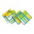 Blue Yellow and Green Cotton Table Napkins - Set of 4 For Sale
