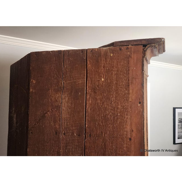 Antique Mid 19th Century Painted & Washed American Pine Primitive Corner Cabinet Cupboard, C1850 For Sale - Image 15 of 18