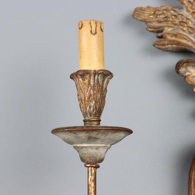 Goldenrod Wall Light in Carved and Gilded Wood For Sale - Image 8 of 11