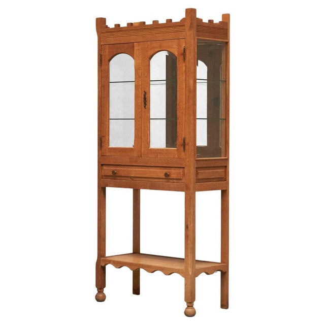 Glazed Display Cabinet in Oak by Henning Kjaernulf, 1970s For Sale - Image 11 of 11