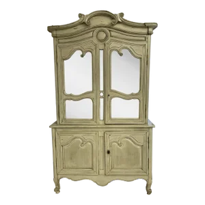 19th Century Gustavian Bookcase Cabinet, Cupboard, Antiqued Mirror, French