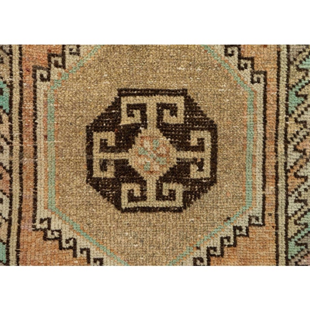 Turkish Mini Rug Oriental Hand Knotted Vintage Rug 1'8" x 3' #21097 For Sale - Image 4 of 8