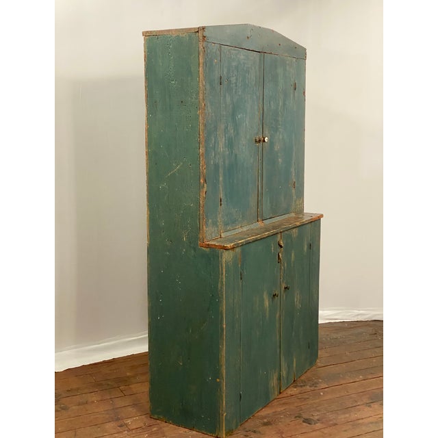 Farmhouse Mid 19th Century Farmhouse Step Back Cupboard For Sale - Image 3 of 18