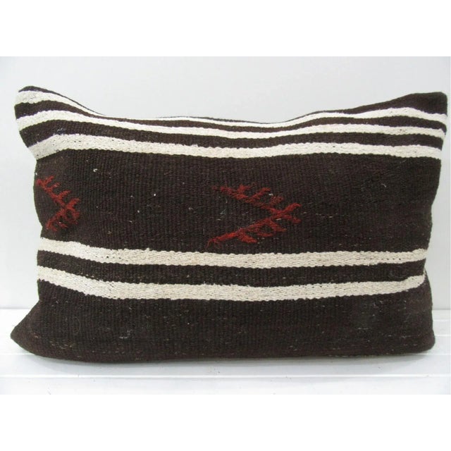 Turkish Kilim Brown Pillow Cover For Sale - Image 4 of 4