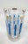 Vintage Mid Century Modern Highball Cocktail Glasses Blue Gold Frosted White - Set of 7 For Sale - Image 4 of 6