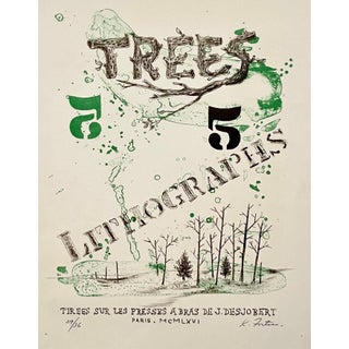 Karl Fortess, Lithograph Belgian American Surrealism WPA Modernist Karl Fortess Surrealist Art, 1966 For Sale