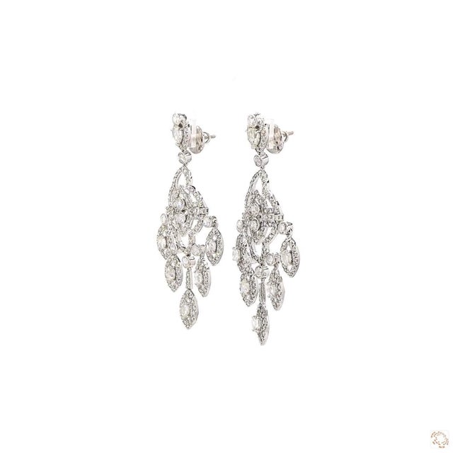 These estate earrings from our contemporary estate collection centers on an 8.19-carat diamond in a round brilliant cut...
