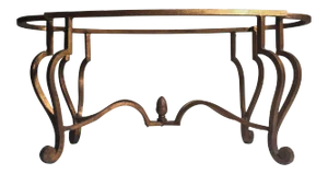 Gilt Wrought Iron Maison Ramsay Coffee Table Frame with Acorn Finial