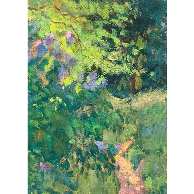 Summer Forest Oil Painting, Ukrainian Soviet Art by Sokolovsky G., 1962 47-33 For Sale - Image 4 of 6