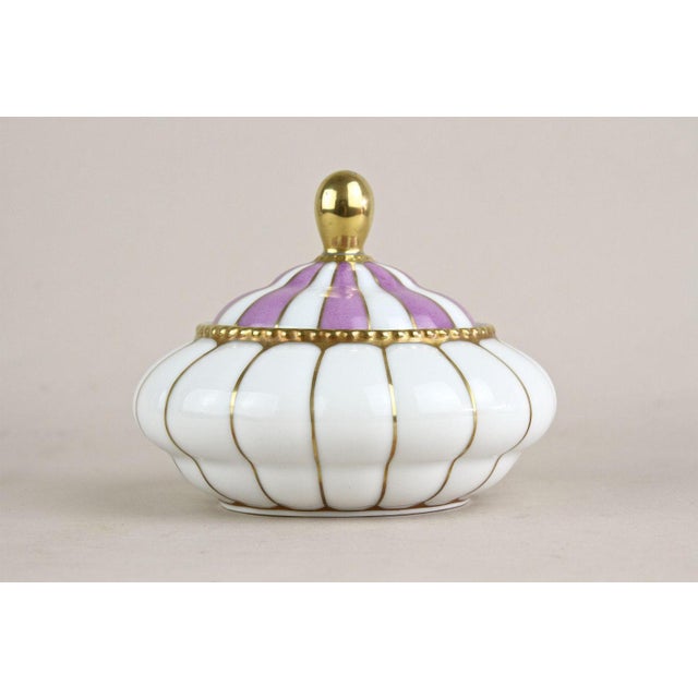 Art Nouveau Porcelain Box with Lid, Bohemia, 1920s For Sale - Image 3 of 14