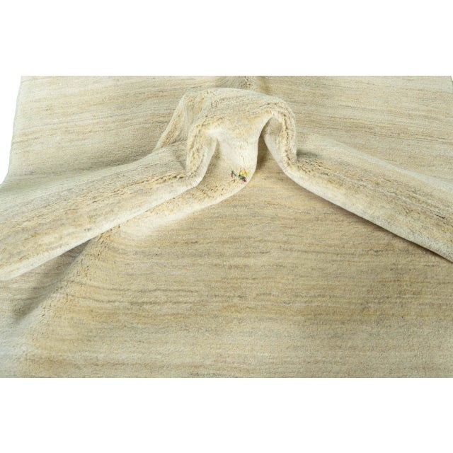Minimalist Hand-Knotted Gabbeh Loribaft Rug in Wool For Sale - Image 9 of 11
