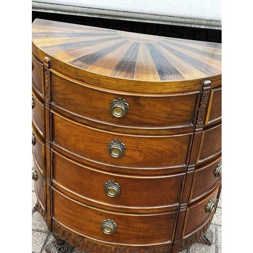12 Drawer Demi Line Chest Of 12 Drawers, with Sunburst Inlaid Top. Strong Solid. Sizes :- 75 cms high, 67 cms wide, 33 cms...