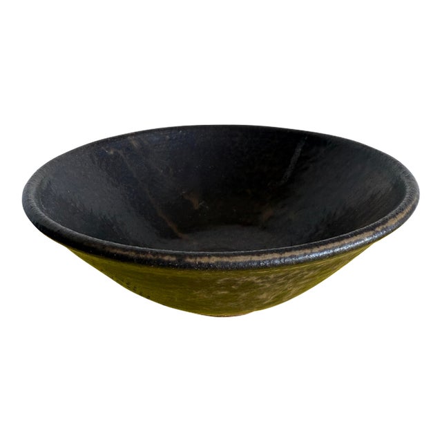 Japanese Style Handthrown Stoneware Ceramic Bowl, Signed by Artist For Sale