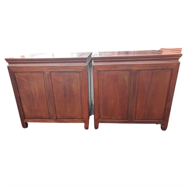 George Zee Asian American Rosewood Chippendale Side Tables, Circa 1960s - a Pair For Sale - Image 9 of 10