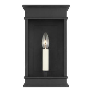 Chapman & Myers by Visual Comfort Studio Cupertino 1-Light Outdoor Small Lantern Sconce in Textured Black For Sale