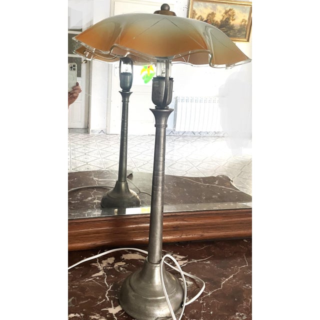 Vintage Space Age Amber Glass Table Lamp from Ikea, 1960s For Sale - Image 11 of 18