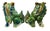 Japanese Grandmillennial 12” Mid-Century Japanese Shishi Foo Dogs in Vivid Sancai Glaze - Pair For Sale - Image 3 of 18