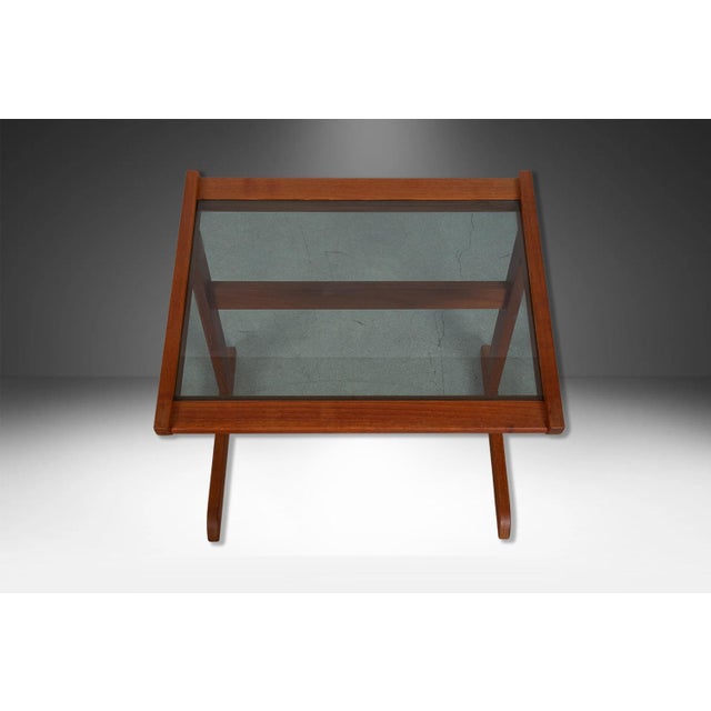 1970s 1970s Danish Mid Century Teak Glass Top Nesting Tables - Set of 3 For Sale - Image 5 of 11
