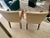 PAIR of Art Deco Mahogany Upholstered Matching Side Chairs with Double Wood Arms. Upholstered in Beige Velvet.