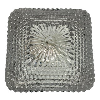 Vintage Pressed Glass Ceiling Light, Europe, 1970s For Sale