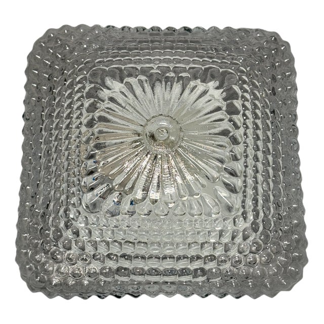 Vintage Pressed Glass Ceiling Light, Europe, 1970s For Sale