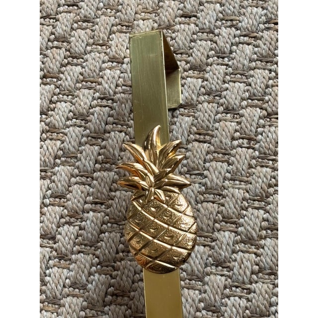 American Brass Pineapple Over the Door Wreath Hook For Sale - Image 3 of 6