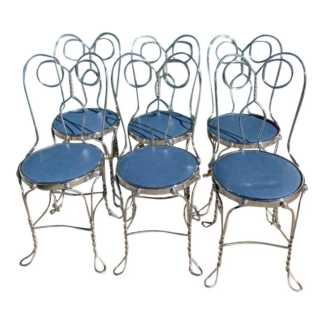 Vintage Mid Century 1950’s Chrome Ice Cream Chairs Priced Each For Sale