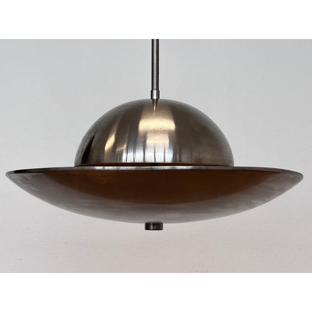 Bauhaus Vintage Bauhaus Pendant Light in Chrome, 1930s For Sale - Image 3 of 10