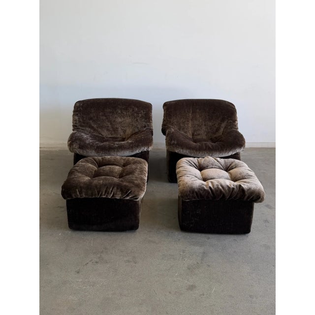 1980s Scoop Lounge Chair and Ottoman For Sale - Image 11 of 14