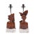 A pair of Balinese carved hardwood bust lamps, circa 1920-1940, depicting a man and a woman in formal traditional dress....