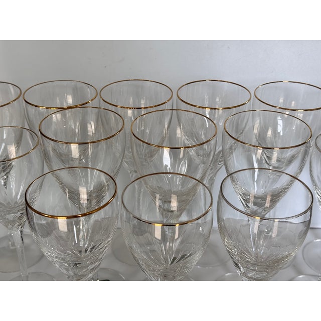 1990s Lenox Encore Gold Water & Wine Goblets - Set of 15 For Sale - Image 9 of 16