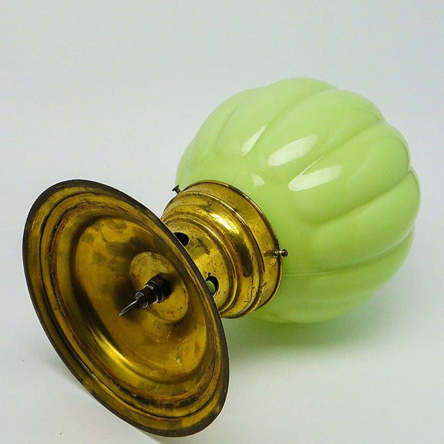 Art Deco Brass and Glass Ceiling Lamp, Germany, 1930s For Sale - Image 4 of 10
