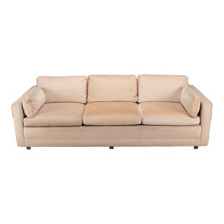 Vintage 1970s Duck Feather Down Upholstered Long Parson Sofa by Baker - For Reupholstering For Sale