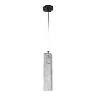 Mid 20th Century Modern Square Murano Wave Glass Pendant Light For Sale